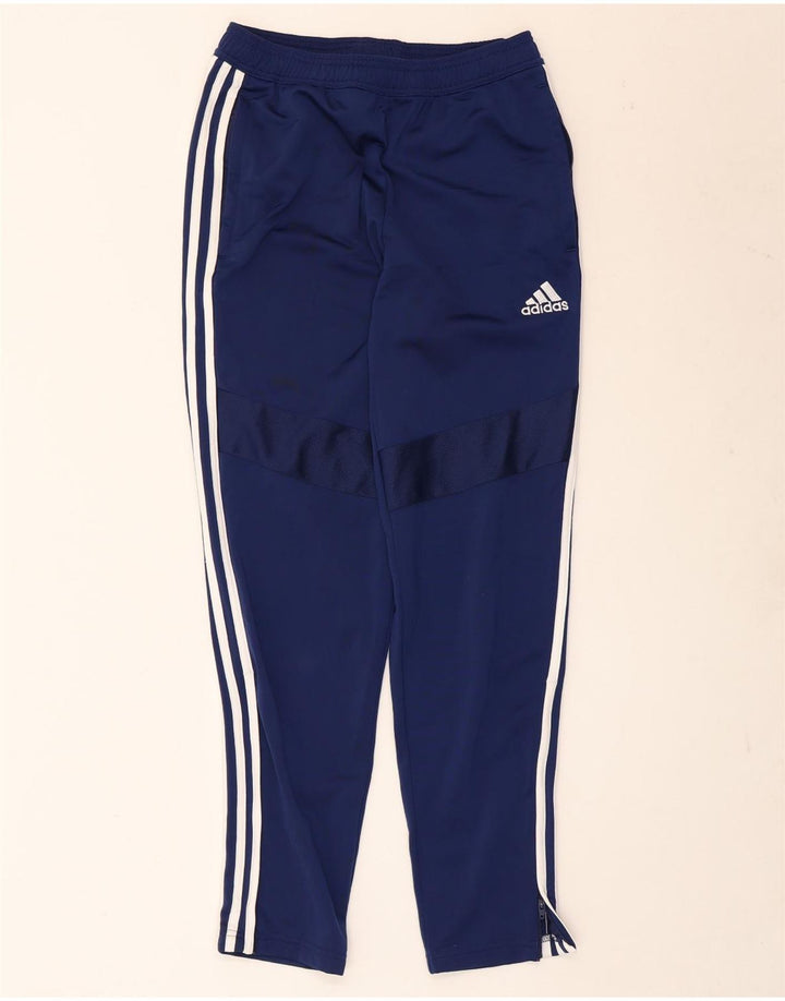 Calça de treino masculina Adidas pequena azul marinho poliéster