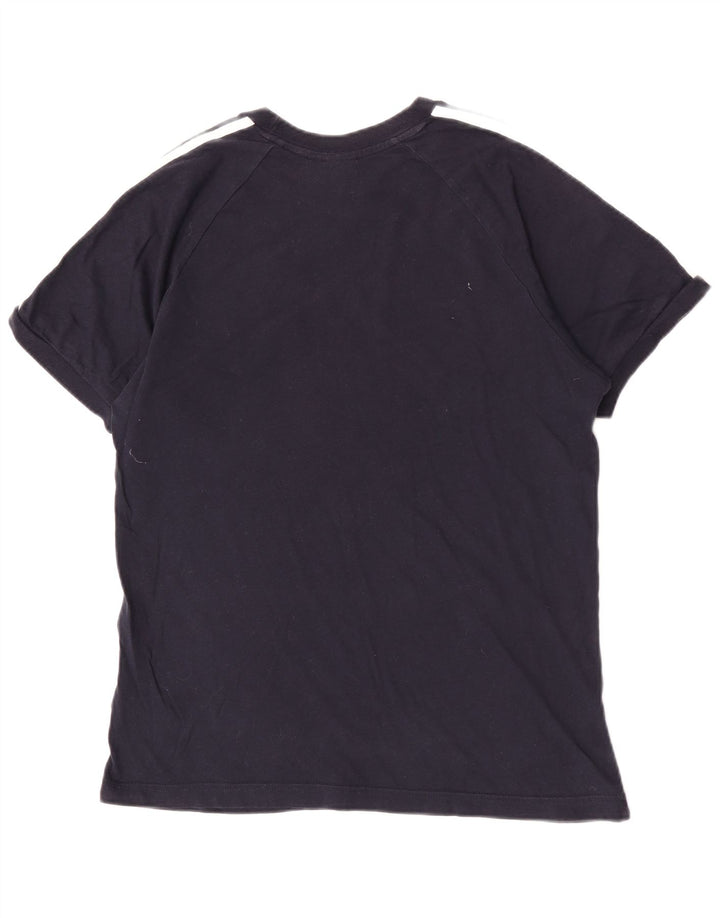 Camiseta masculina Adidas regular de manga curta Top médio algodão azul marinho