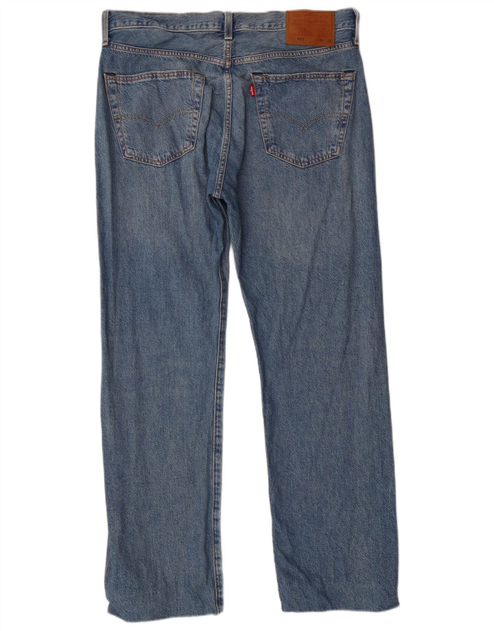 LEVI'S Masculino 501 Straight Jeans W34 L29 Azul Algodão