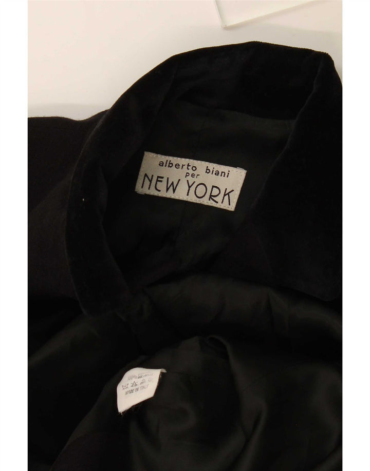 Jaqueta blazer feminina de 4 botões Alberto Biani IT 40 lã preta média