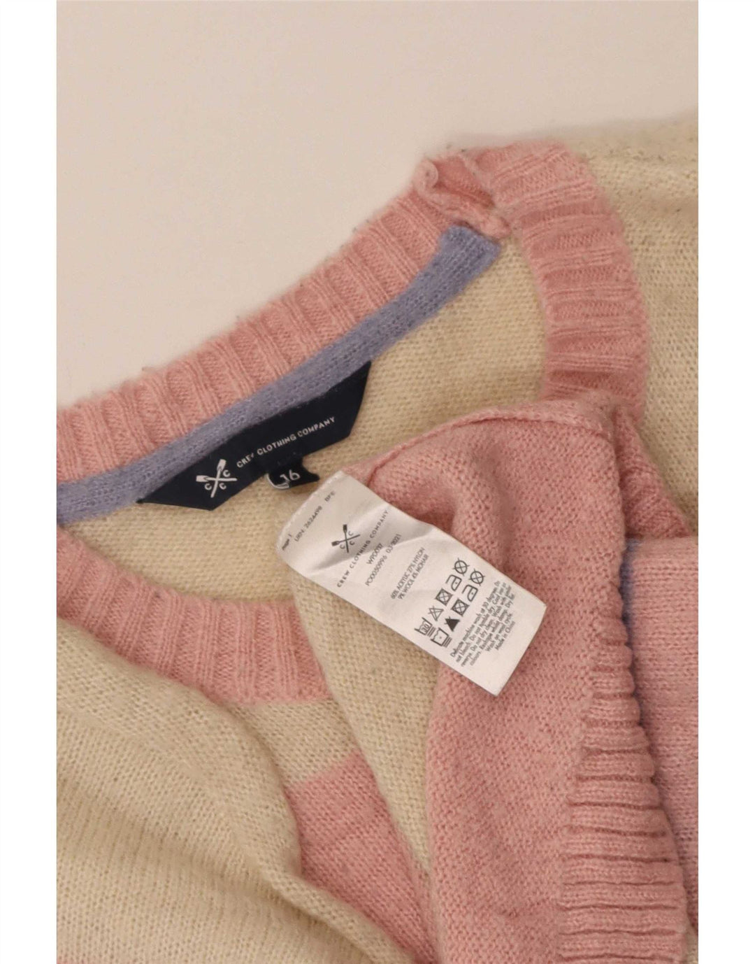 Crew Clothing Suéter feminino com gola em ponte Reino Unido 16 grande multicolorido