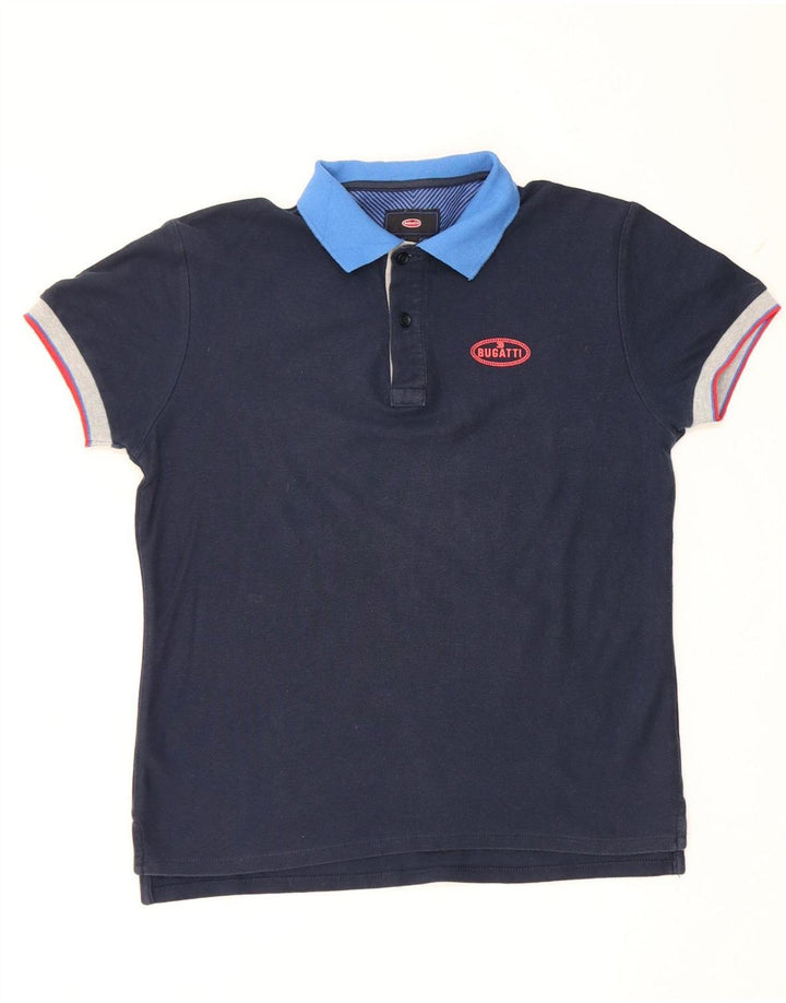 Polo Bugatti Meninos 13-14 Anos Azul Marinho Algodão