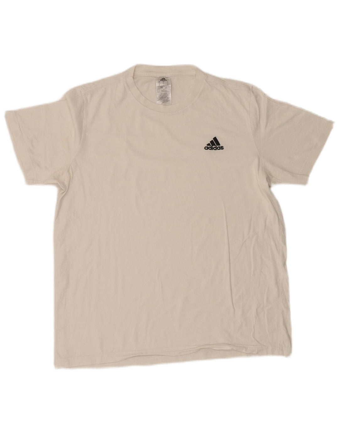 Adidas Mens Camiseta Top Grande Algodão Branco