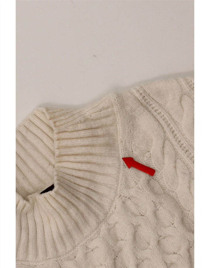 Suéter feminino Marks & Spencer com gola tartaruga Reino Unido 14 médio branco