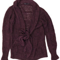 Suéter cardigã feminino Zara UK 14 acrílico roxo médio