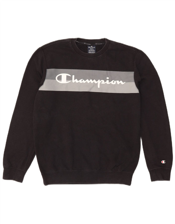 Champion moletom gráfico masculino jumper pequeno preto colorblock algodão