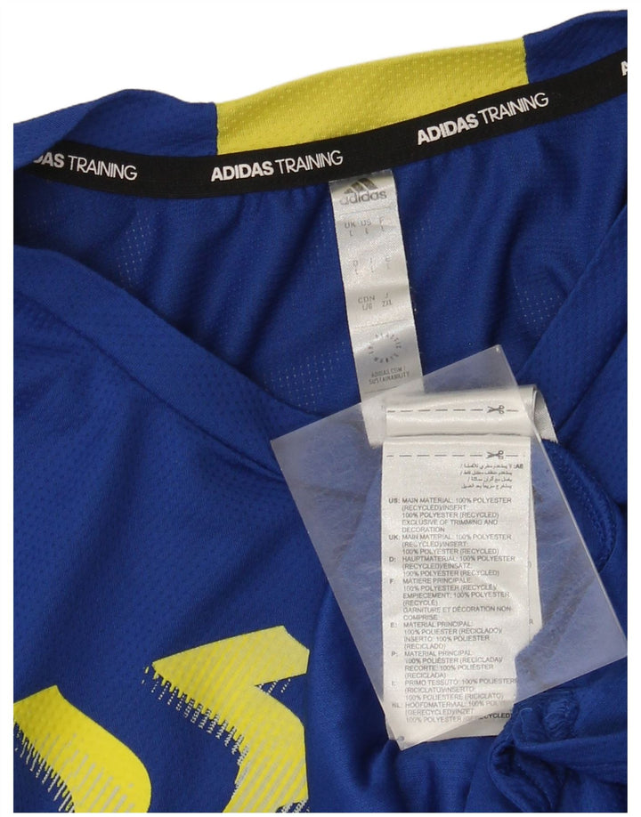 Camiseta Adidas Masculina Aeroready Graphic Top Grande Azul Poliéster