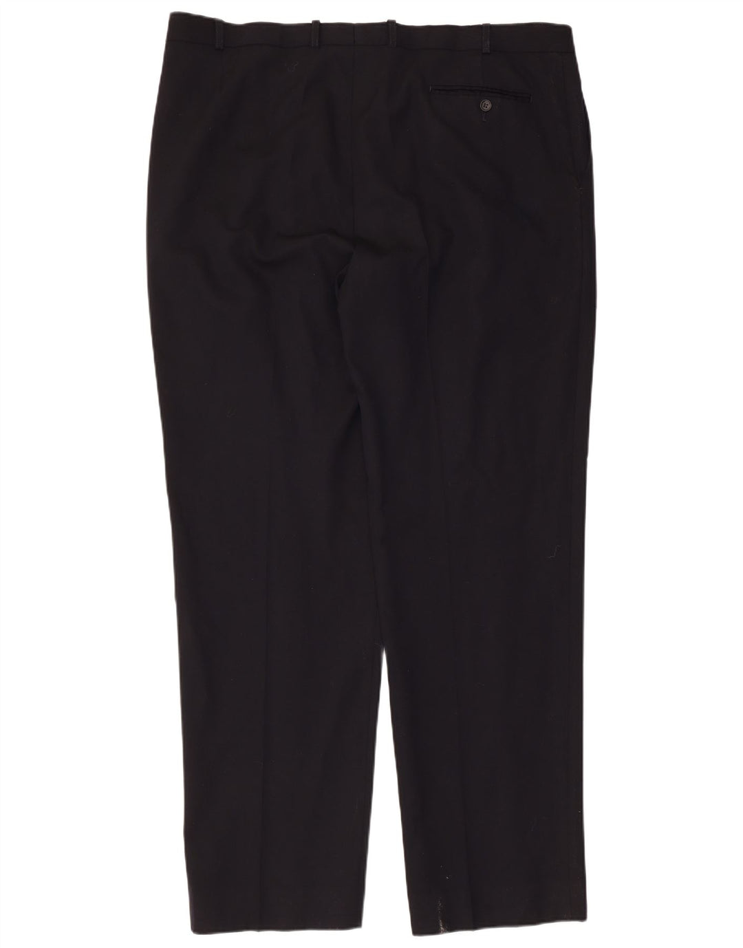 Calça masculina de terno reto Marks & Spencer W42 L33 lã azul marinho