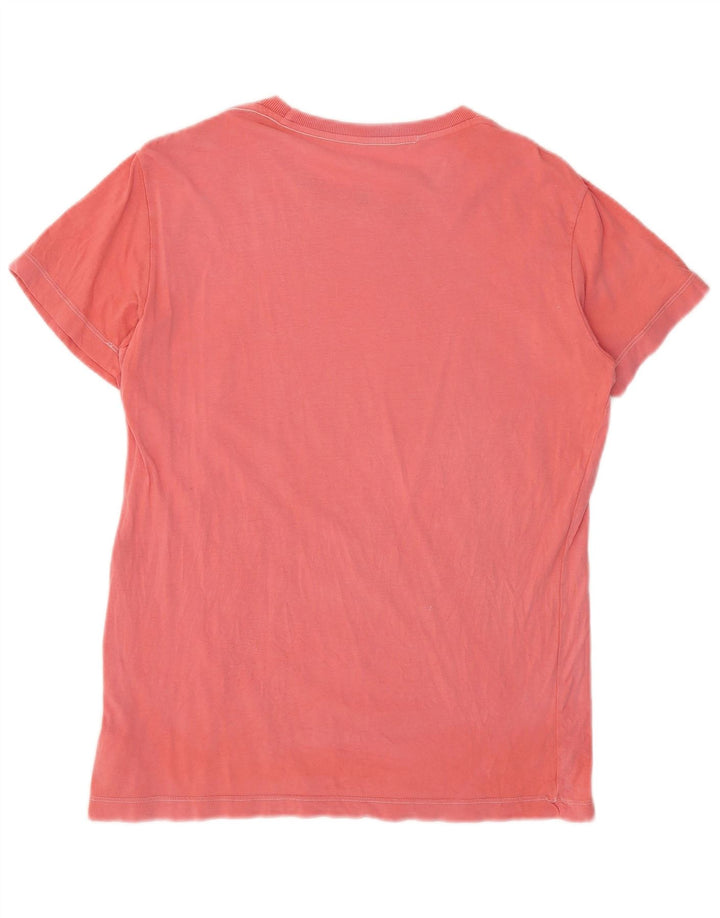 Diesel Camiseta masculina gráfica Top médio algodão rosa