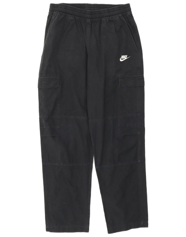 Calça cargo reta masculina Nike pequena W29 L28 algodão preto