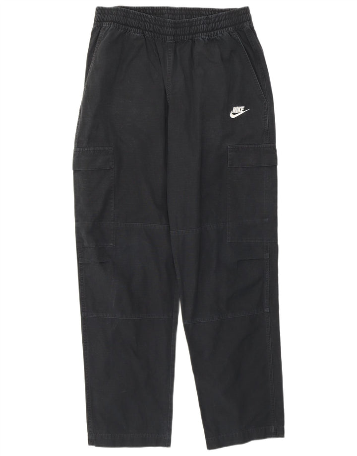 Calça cargo reta masculina Nike pequena W29 L28 algodão preto