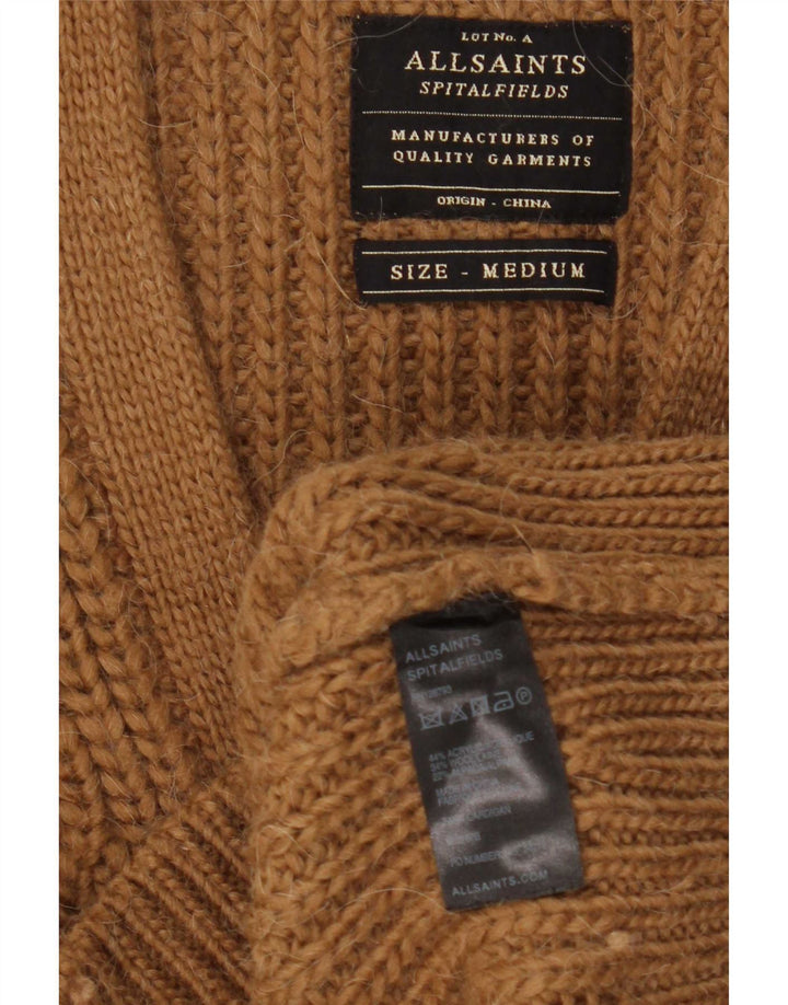Suéter cardigã masculino All Saints médio marrom acrílico