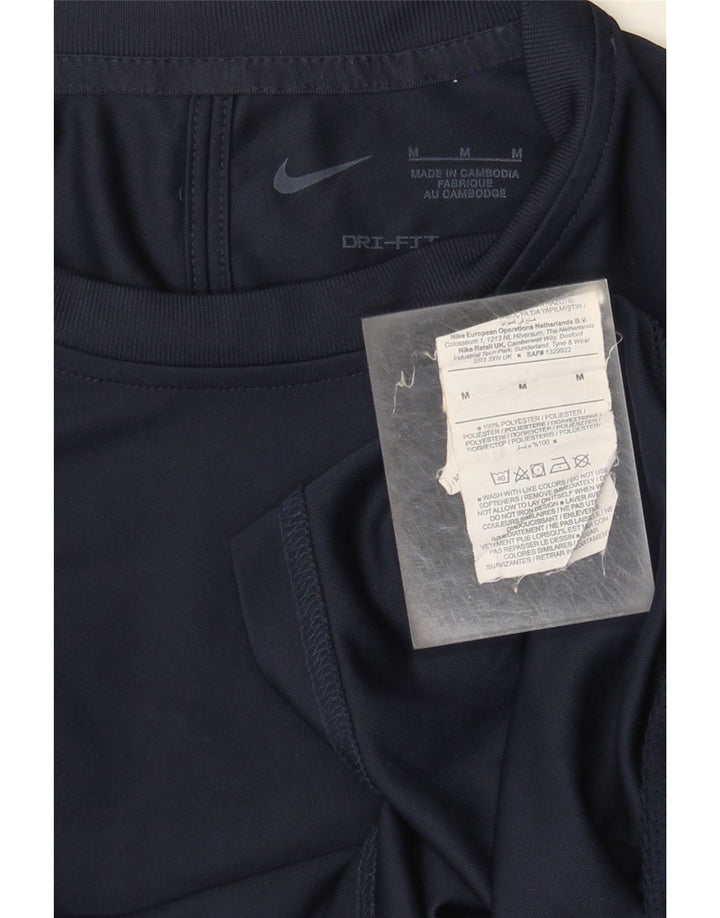 Camiseta Nike Masculina Dri Fit Top Médio Azul Marinho Colourblock Poliéster