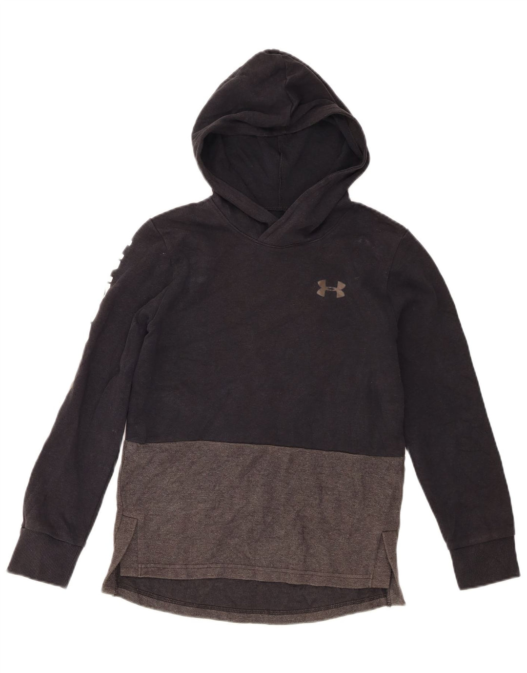 Suéter gráfico com capuz Under Armour Boys 9-10 anos cinza médio bloco colorido