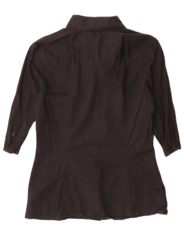 Blusa feminina de manga curta Hugo Boss UE 36 pequena preta