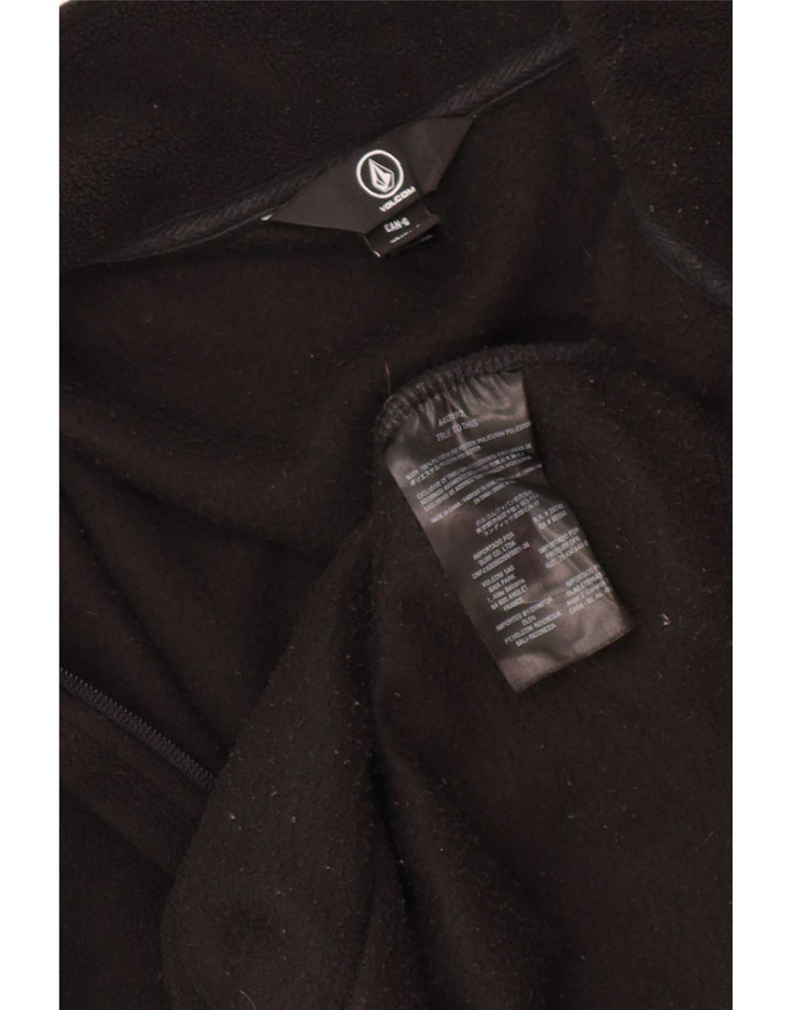 Jumper de lã masculino com zíper e pescoço grande poliéster preto