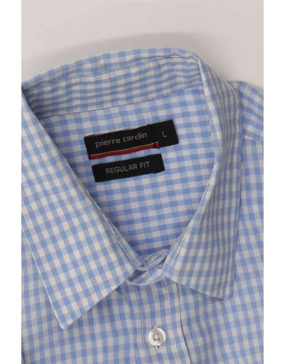 Pierre Cardin Camisa masculina de manga curta regular fit grande azul guingão