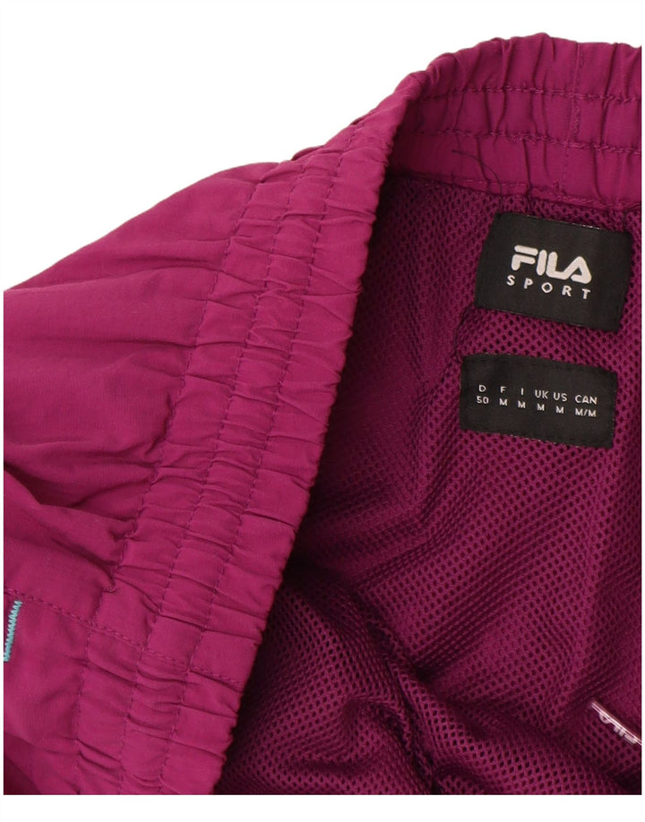 FILA Mens Sport Shorts Médio Roxo Listrado Poliamida