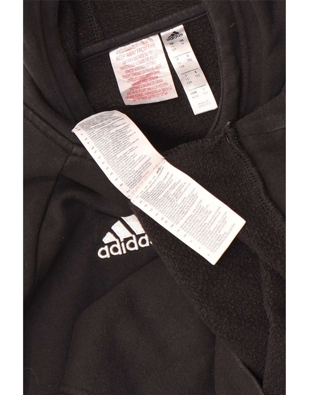 Camisola com capuz gráfico Adidas Boys 11-12 anos preto poliéster