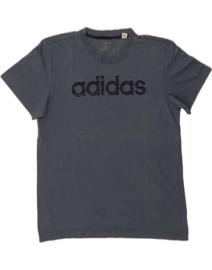 ADIDAS Mens Graphic T-Shirt Top Medium Blue Cotton Vintage Adidas and Second-Hand Adidas from Messina Hembry 