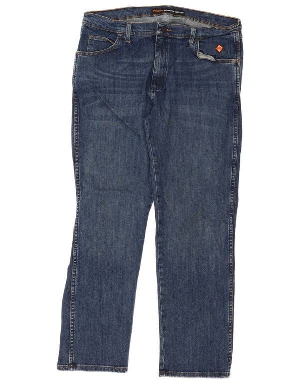 Wrangler Mens Straight Jeans W38 L30 Azul Algodão