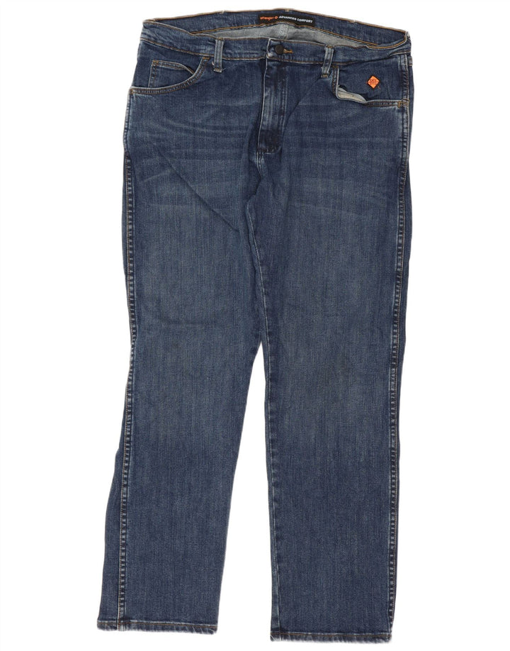 Wrangler Mens Straight Jeans W38 L30 Azul Algodão