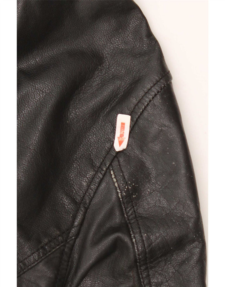 Jaqueta masculina de couro para motociclista Only & Sons Reino Unido 40 grande preta