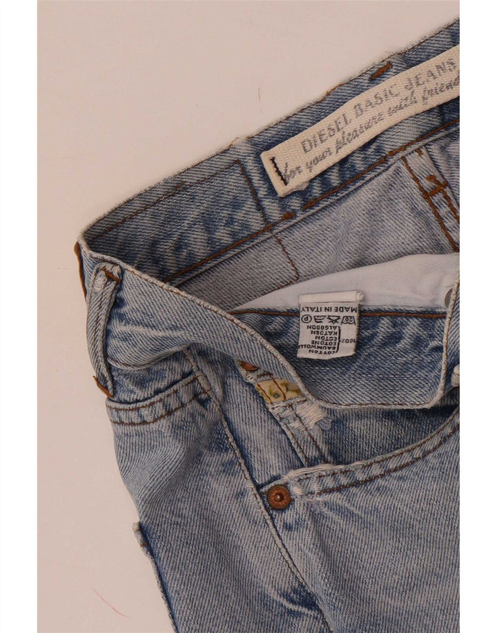 Jeans retos masculinos diesel desgastados W32 L32 algodão azul
