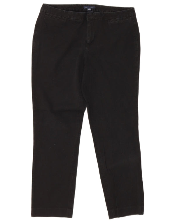 Calça chino reta feminina Tommy Hilfiger US 10 grande W30 L29 preta