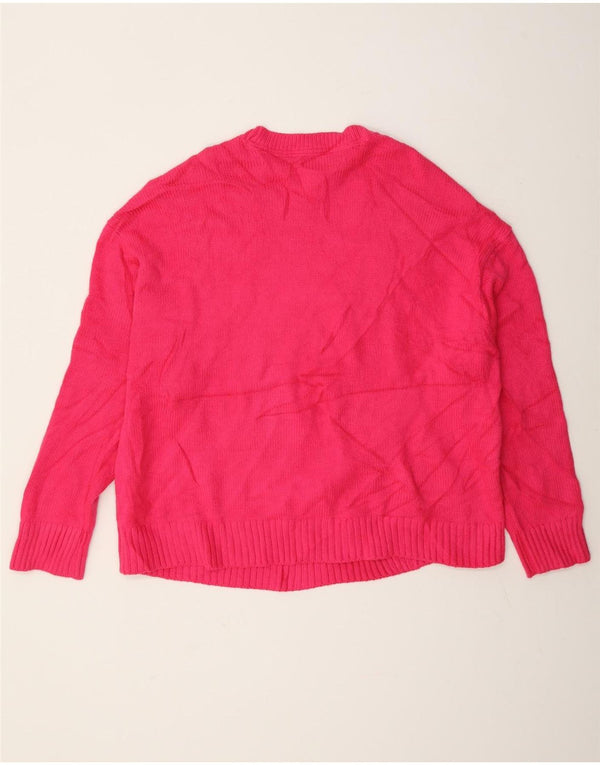Suéter feminino Tommy Hilfiger com gola redonda UK 18 XL rosa acrílico