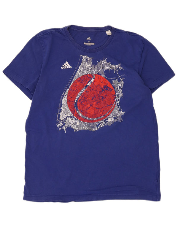 Adidas Mens Graphic T-Shirt Top Medium Blue