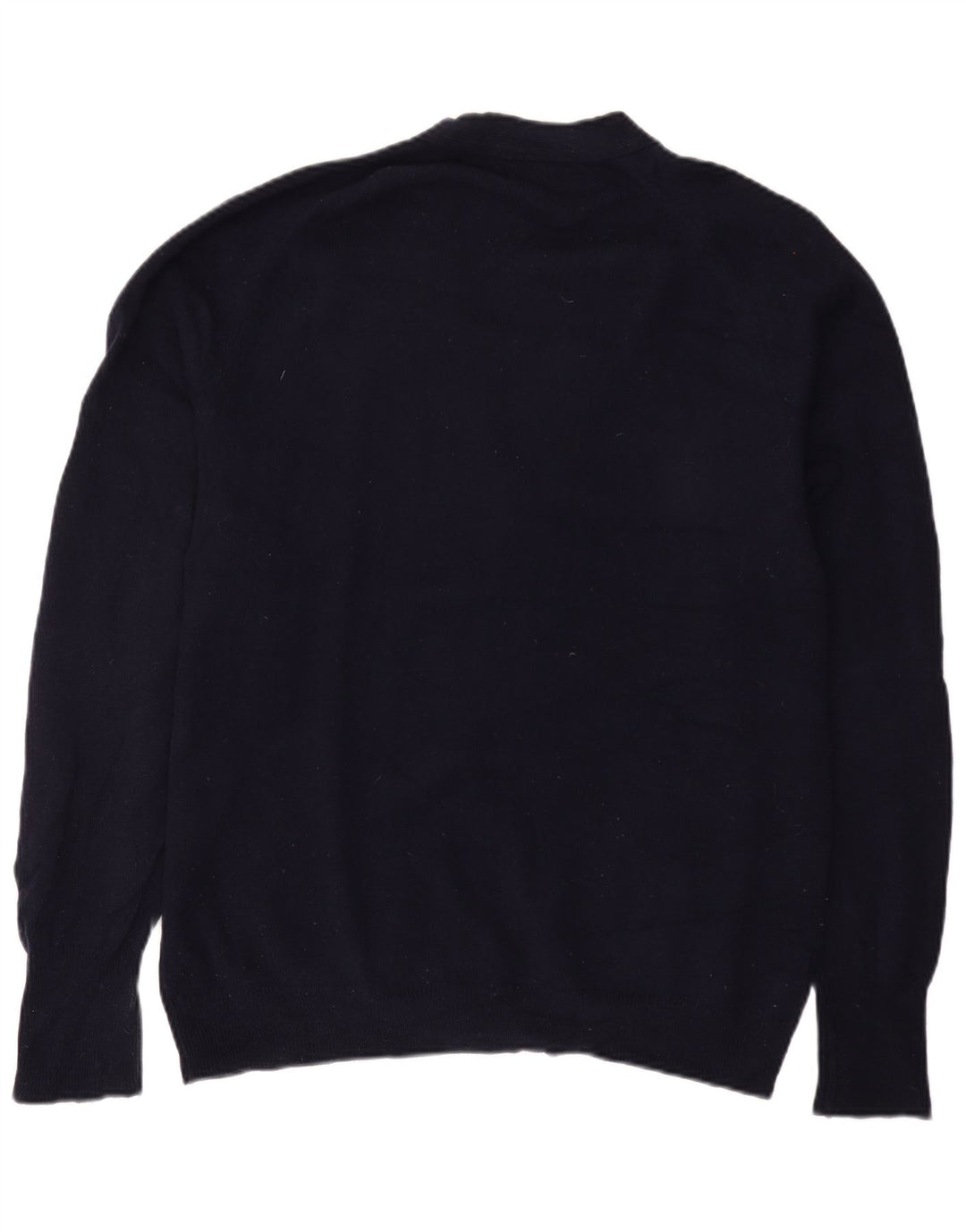 Suéter cardigã masculino Marks & Spencer IT 52/54 grande lã de cordeiro azul marinho