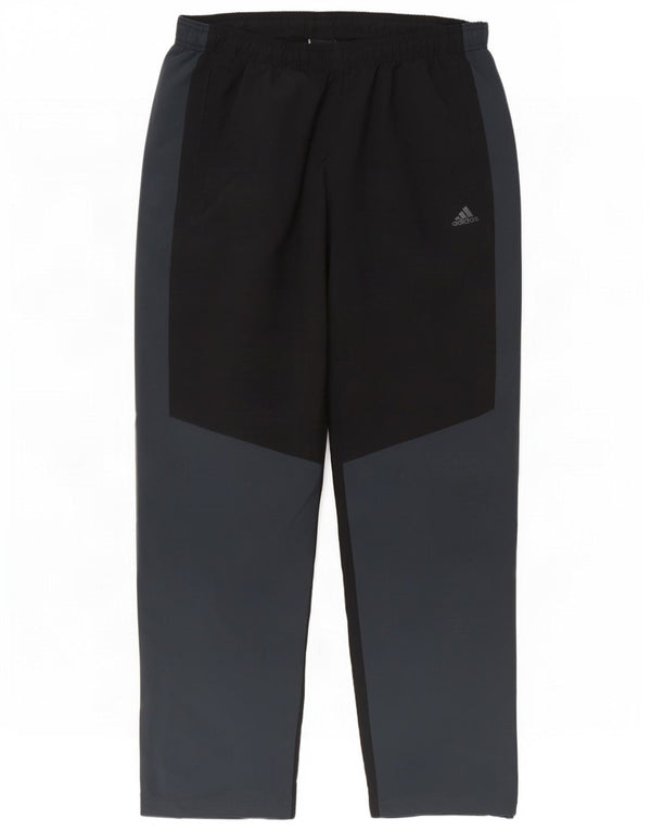 Calça de treino masculina Adidas Climalite grande poliéster colorblock preto