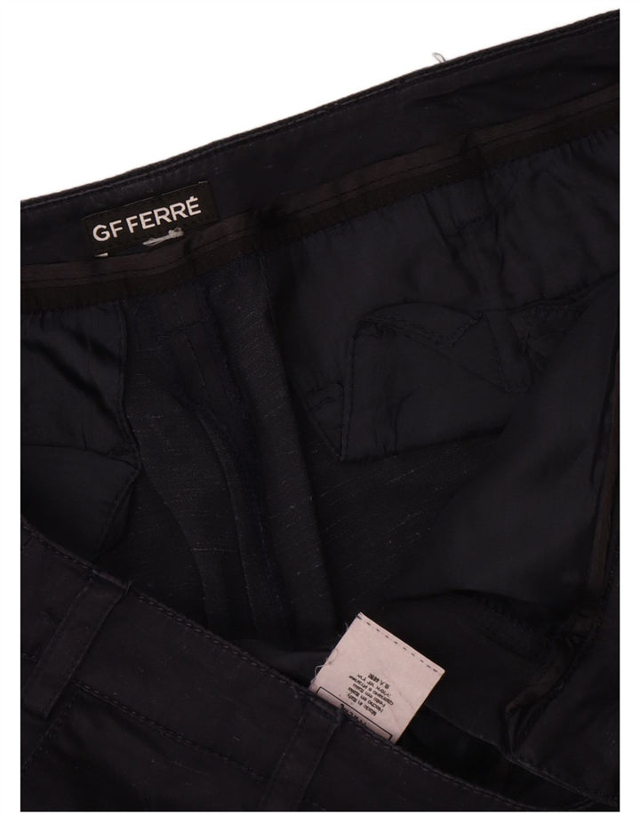 Shorts chino feminino Gianfranco Ferre W34 grande seda azul marinho