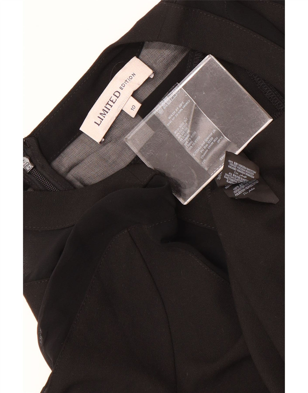 Vestido feminino Marks & Spencer manga 3/4, Reino Unido 10, pequeno, preto, poliéster