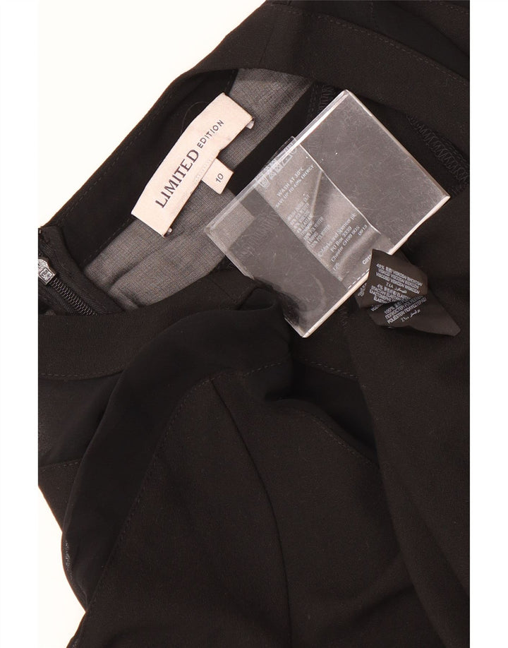 Vestido feminino Marks & Spencer manga 3/4, Reino Unido 10, pequeno, preto, poliéster