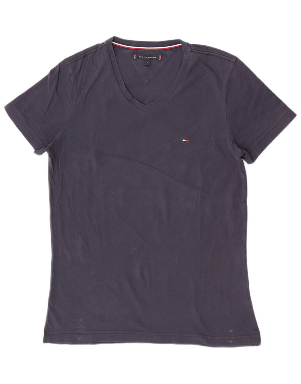 Camiseta masculina Tommy Hilfiger manga curta regular fit top pequeno azul marinho