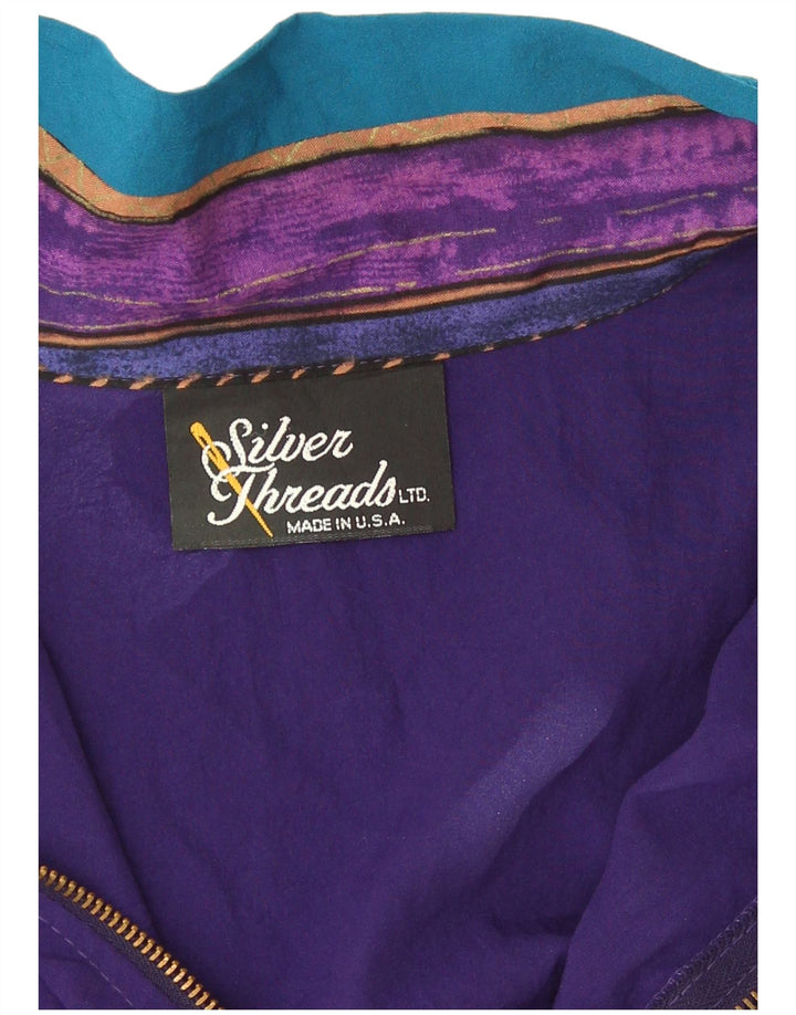 Jaqueta feminina vintage UK 16 grande bloco colorido multicolorido