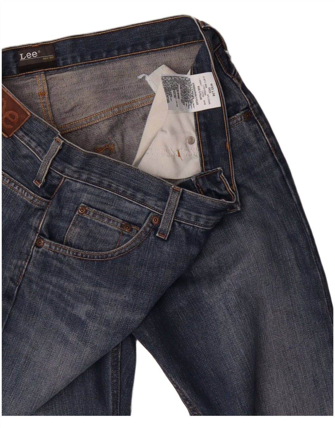 Lee Mens Knox Straight Jeans W33 L36 Azul Algodão