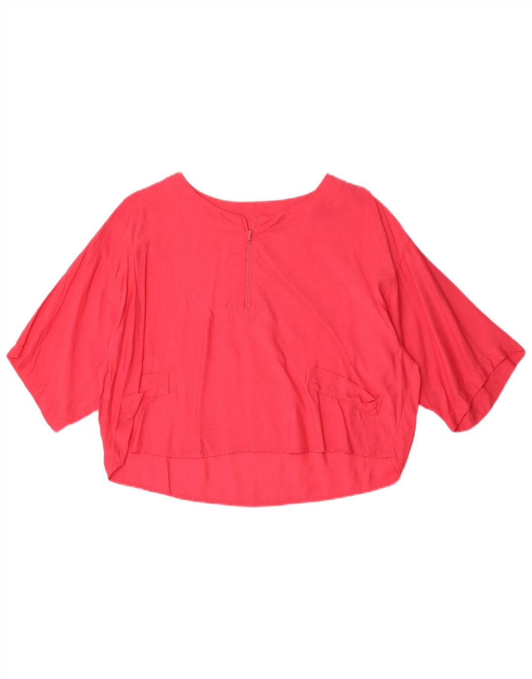 Blusa feminina Benetton cropped oversized IT 44 médio rosa viscose