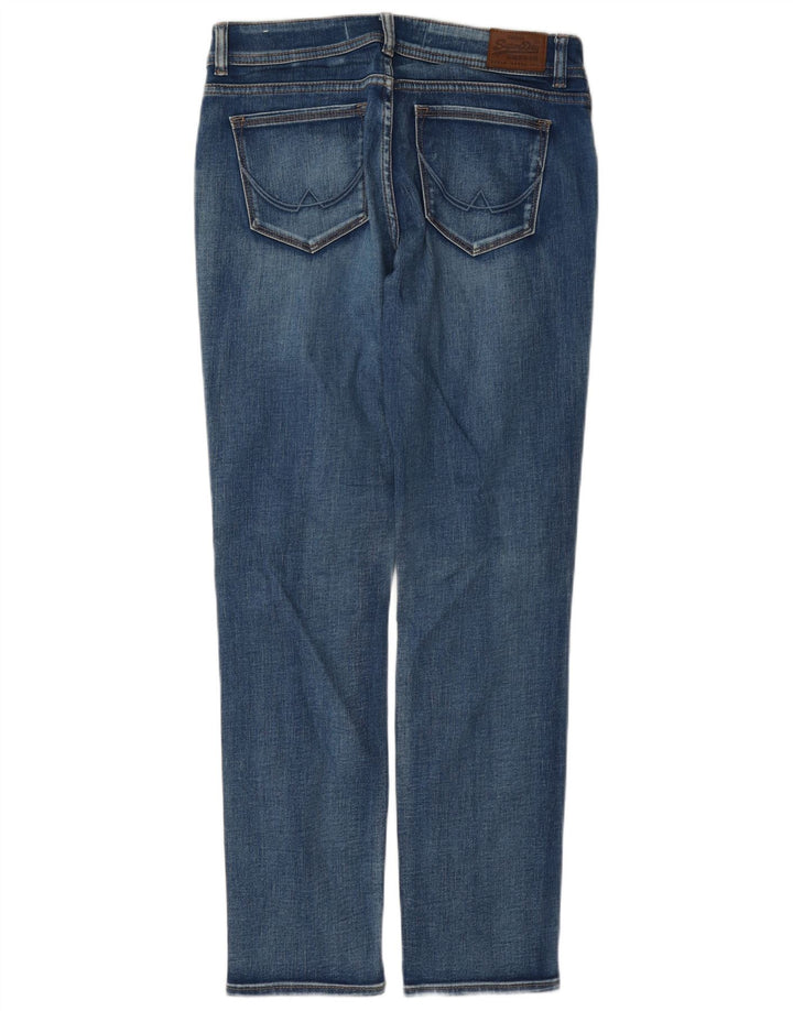 Superdry Womens Imogen Distressed Slim Jeans W28 L30 Azul Algodão