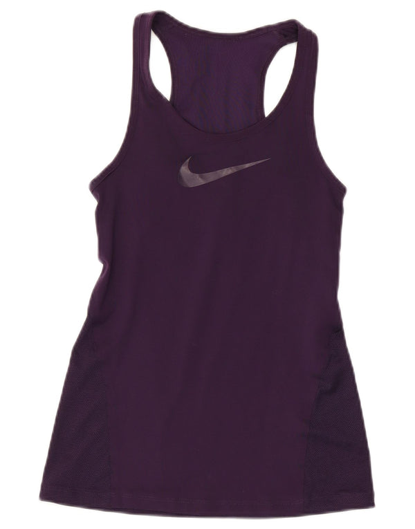 Nike Womens Dri Fit Graphic Vest Top UK 4 XS Roxo