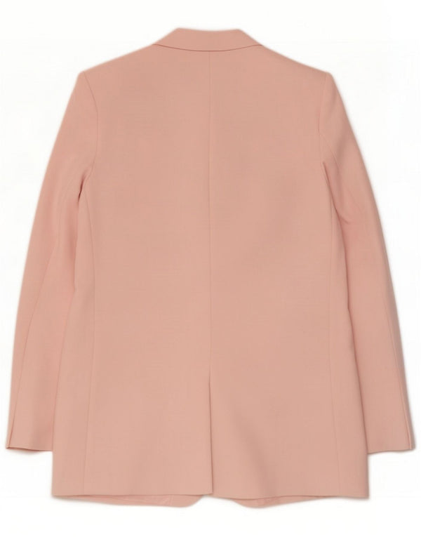 Zara Jaqueta blazer feminina com 2 botões e ajuste relaxado Reino Unido 4 XS poliéster rosa