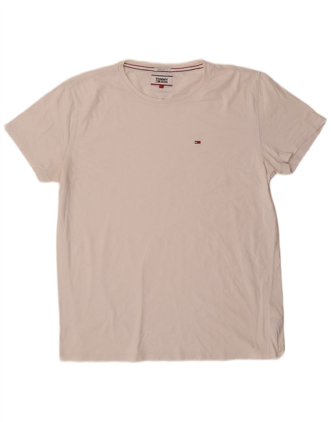 Camiseta masculina Tommy Hilfiger Regular Fit grande algodão branco