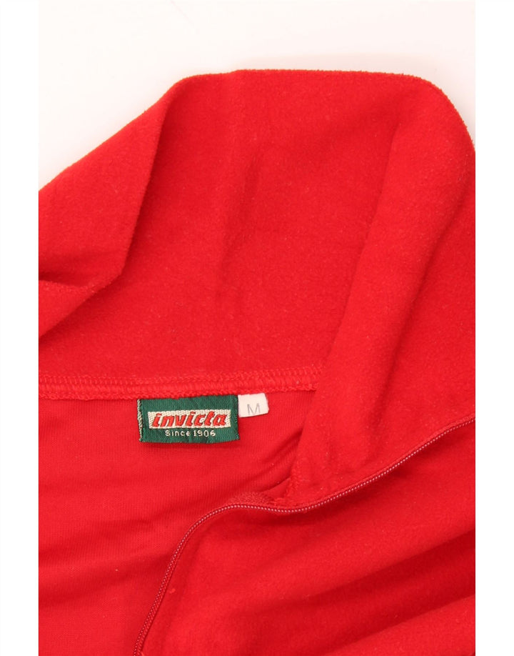 INVICTA Mens Zip Neck Fleece Jumper Medium Red Polyester Vintage Invicta and Second-Hand Invicta from Messina Hembry 