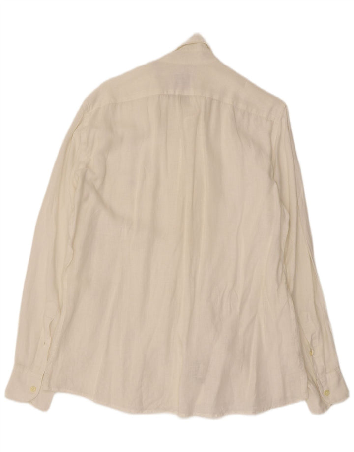 Camisa masculina Brooksfield tamanho 40 linho branco médio