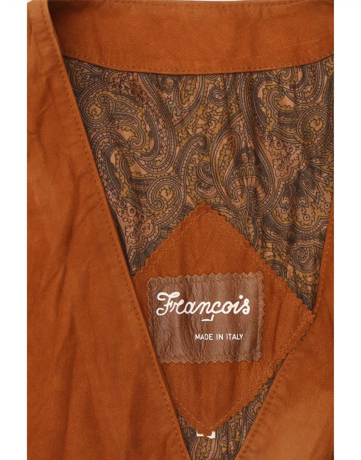 Colete Vintage Masculino em Camurça XL Marrom