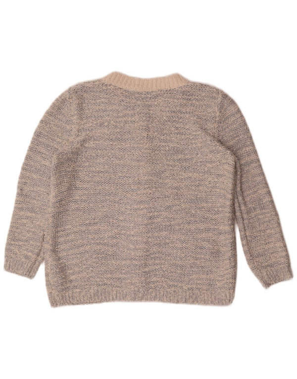 Suéter cardigã feminino de manga 3/4 da Marks & Spencer Reino Unido 14 grande algodão azul