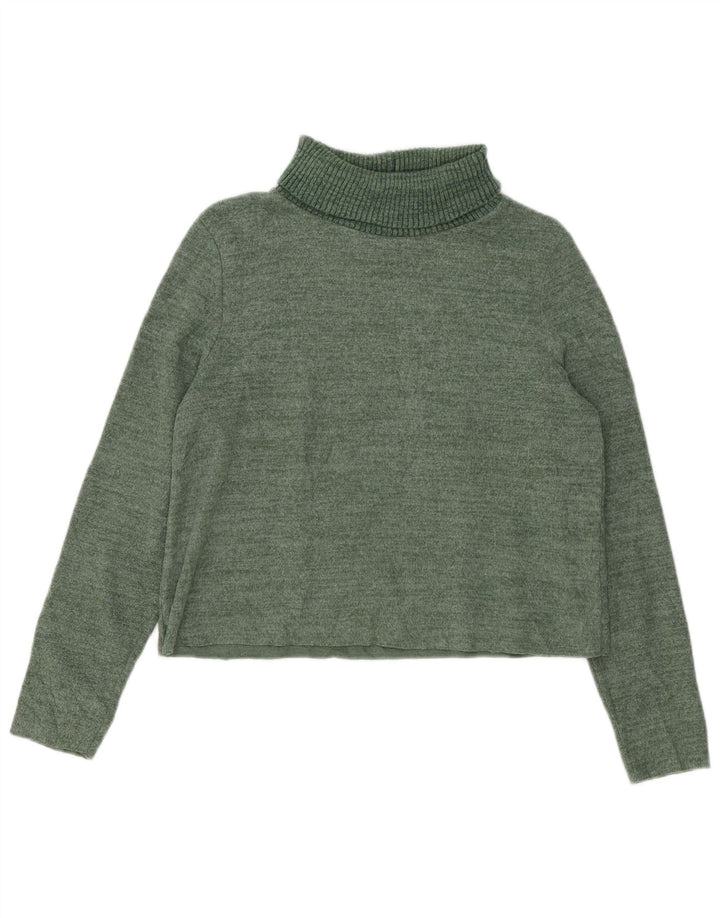 Zara Suéter feminino com gola redonda e gola redonda Reino Unido 16 grande verde