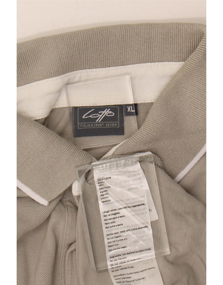 LOTTO Mens Long Sleeve Polo Shirt XL Grey Cotton Vintage Lotto and Second-Hand Lotto from Messina Hembry 